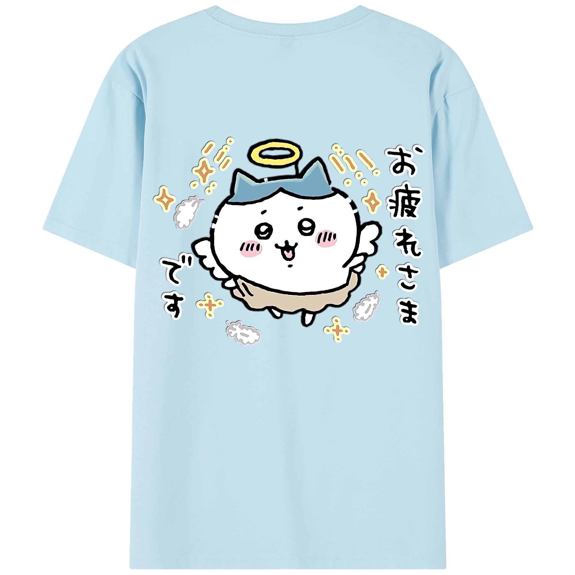 （画像用） ちいかわ ハチワレ Chii-kawa hachiware 綿100％半袖Tシャツ（背面プリント）